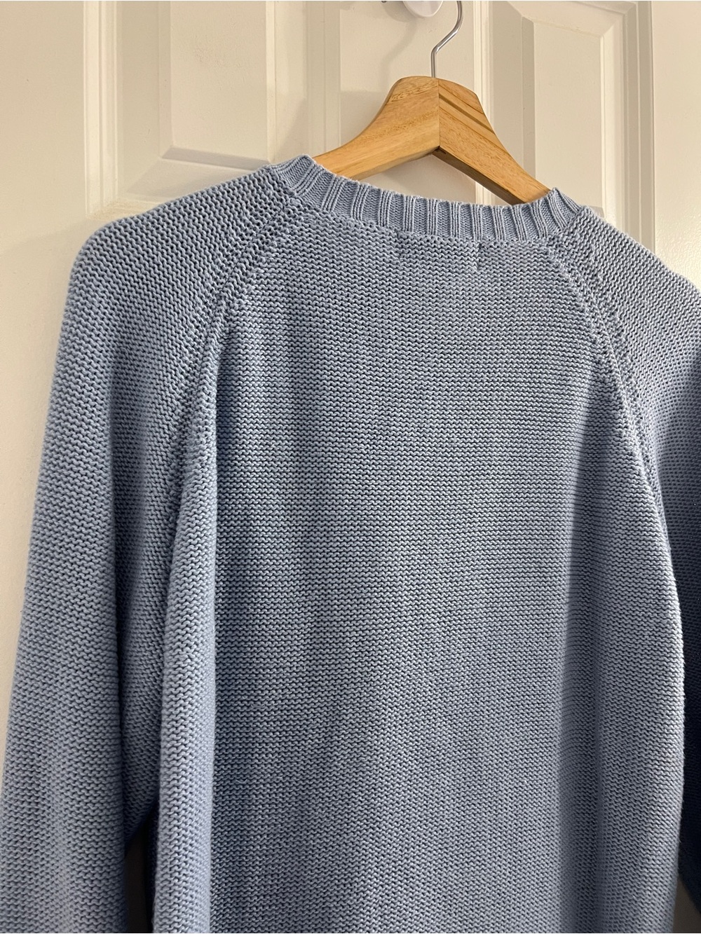 Westbound Slate Blue Cable Knit Button Down Cardigan- Large - Picture 5 of 10